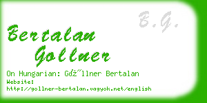 bertalan gollner business card